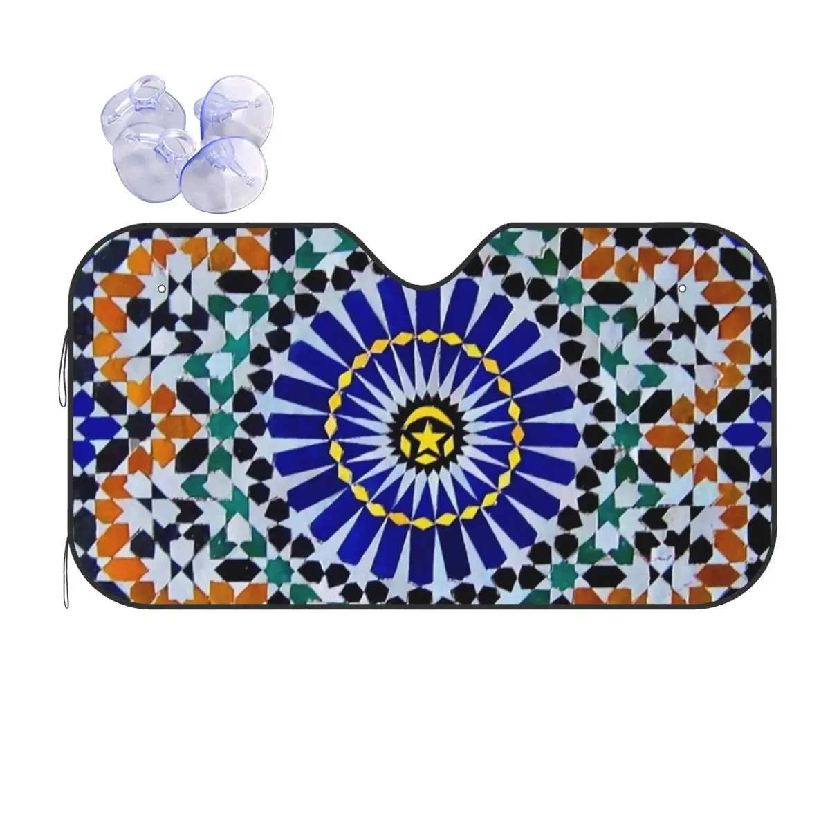 

Arabic Tiles Moroccan Mosaic Sunshade Windscreen Car Front Windshield Window Sun Visor Accessories Covers