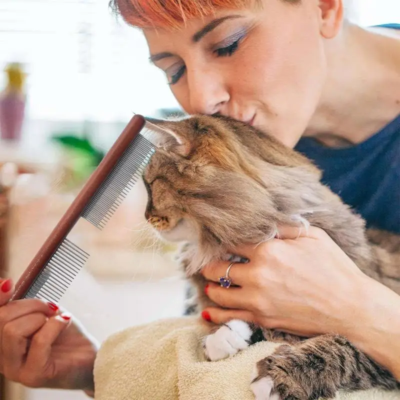 Pettine a denti fini per la forfora Pettine per le pulci del gattino Pettine versatile per le pulci del cane Pettine per la rimozione della forfora a denti fini Pettine riutilizzabile per i pidocchi