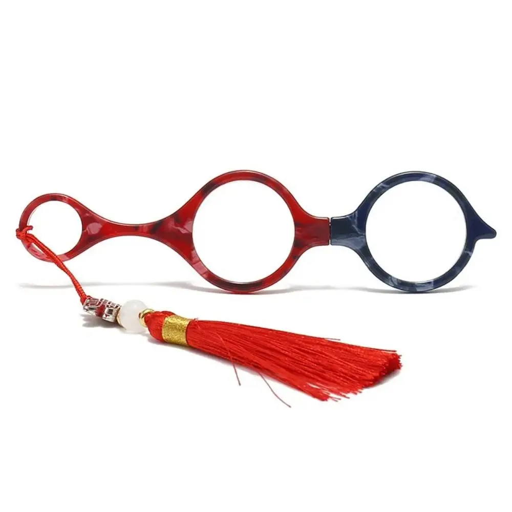 

Portable Anti-loss Reading Glasses +1.0 +2.0 Foldable Magnifying Glasses Tassel Handheld Necklace Readers Women Men