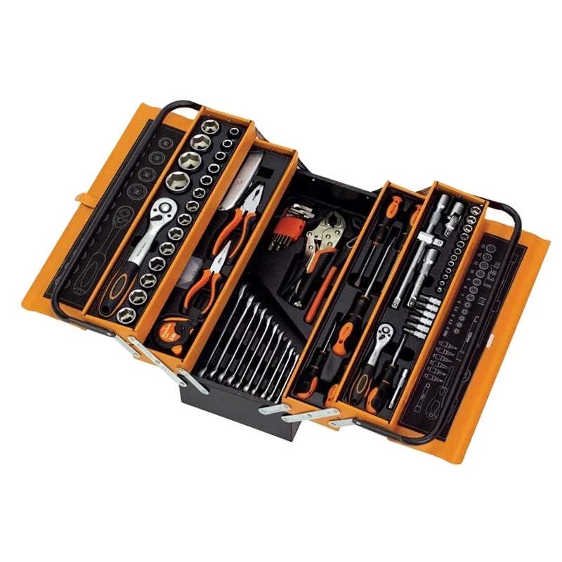 85PC orange mental tool set box repair tool kit hardware metal professional construction hand tools set