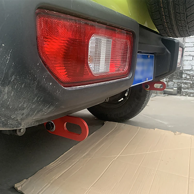 

SXMA JMN157 Rear Trailer Hitch Towing Trailer Tow Hook 1pair Aluminum Alloy for Jimny JB74 3Door 2018++ Exterior Accessories