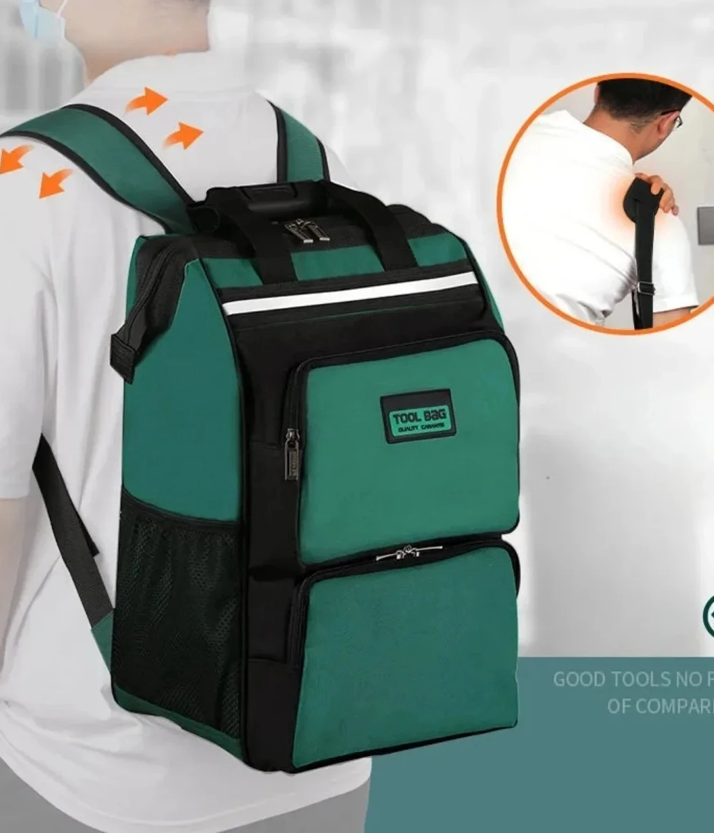 

Professional Mechanic Strong Waterproof Reinforced Organizer Box Electrician Tool Shoulder Bag Backpack Tool Bag