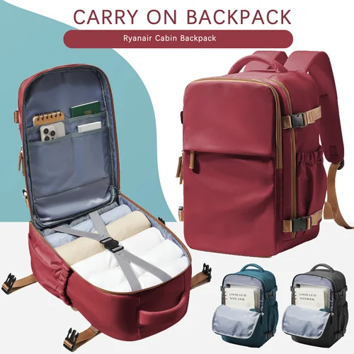 Imagen 1 del producto Mochila de viaje Bolsa de cabina 40x26x18 Wizzair Carry-Ons, Avión Hombres Mujeres Mochila para computadora portátil de 15,6 pulgadas, Bussiness informal impermeable
