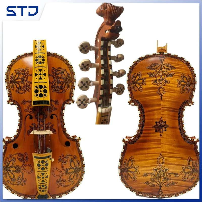 Good rare Norwegian fiddle 4*4 strings violin 4/4 ,Hand made hardanger fiddle