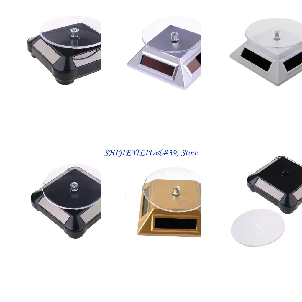 E21F 360 ° Dottating Solar Displatable Display Stand Stand for Watches Cameras Hobby Collection Exhibition Advertising