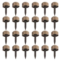 24Pcs Self Tapping Screw Cap Copper Decorative Screw Caps Copper Screws Curved Screws With Covers For Mounting Furniture Screws