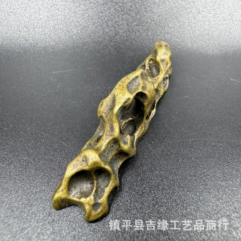 Copper Fake Mountain Shape Holder Brass Stationery Desktop Solid Small Paper Pen Rest Study Decoration Mini Ruler