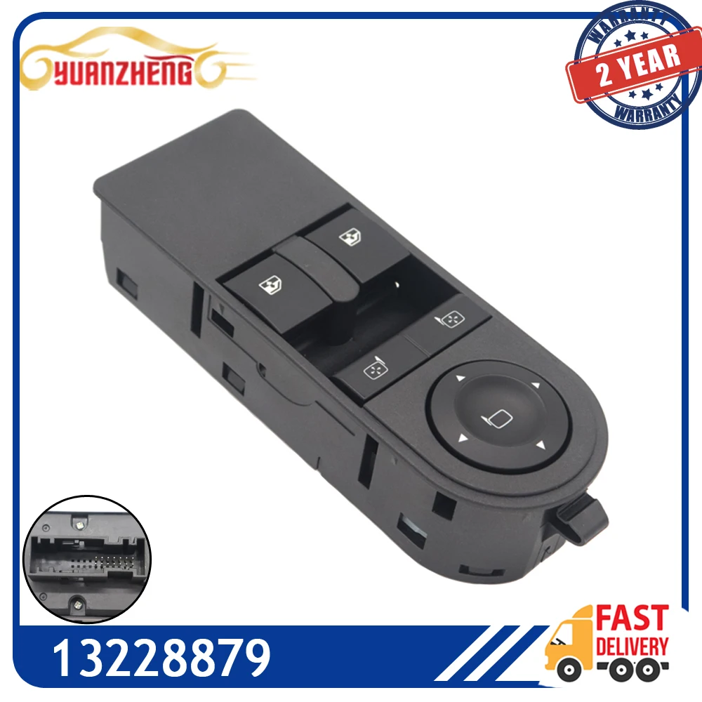 13228879 Car Electric Power Window Control Switch Master Lifter Button  For Opel Astra H 2005-10 Vauxhall Zafira B MK II 05-2015