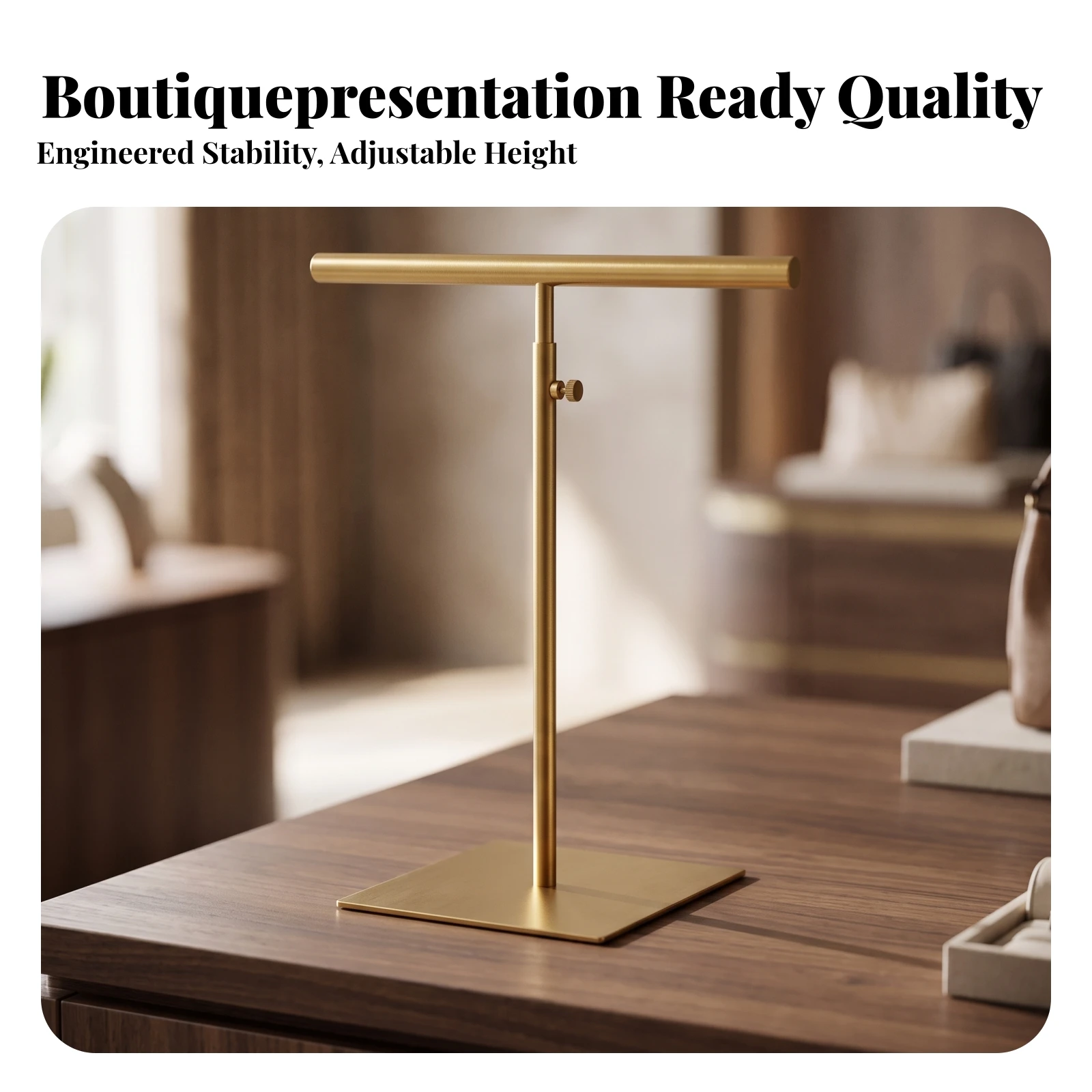 Bag Display Stand Heavy Duty T-Shaped Bar Display Stand Purse Rack Rust-Resistant Holder Space-Saving for Boutiques
