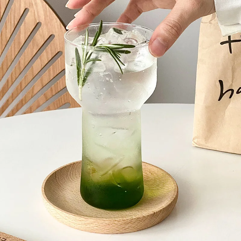 Borosilicate Glass Torch Cup Creative Wine Glass for Iced Coffee Cold Brew Sparkling Water Juice High Aesthetic Design Drinkware
