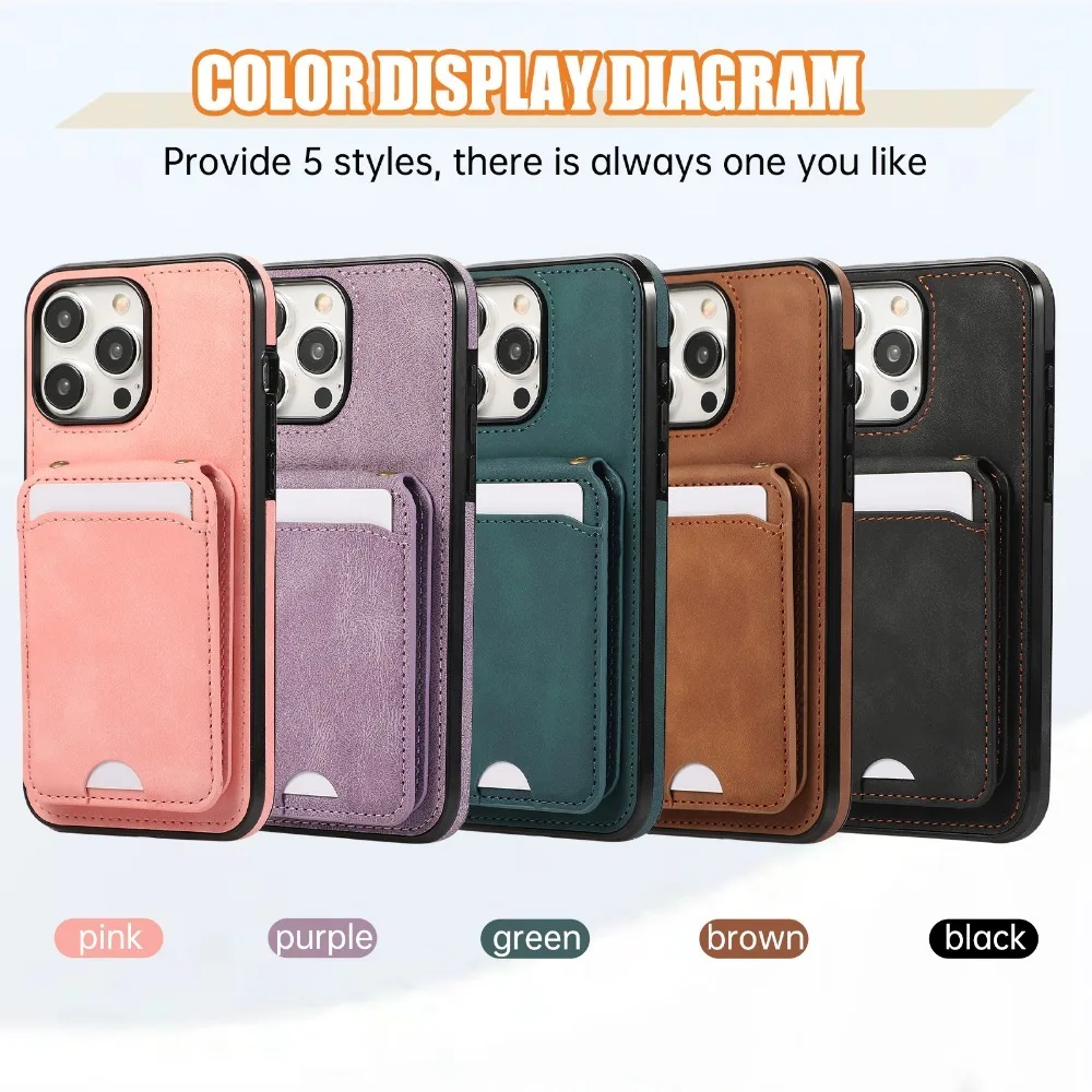Flip Wallet PU Leather Phone Case for IPhone 16 15 14 11 Pro Max 13 12 MIni X XS XR 7 8 Plus Crossbody Card Slot Holder Cover