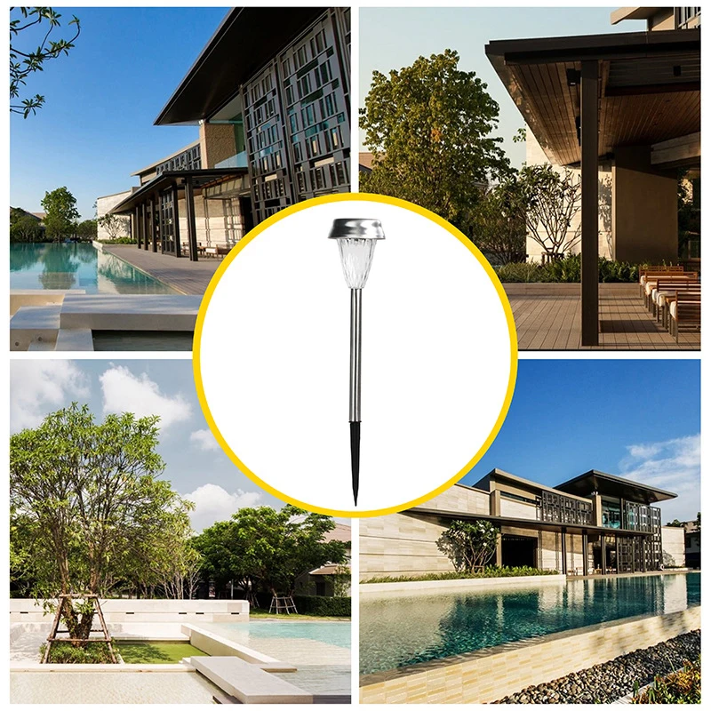 6PCS LED Solar Outdoor Light IP65 Waterproof Lawn Lamp Decoration Landscape Lighting for Courtyard Terrace Path Porch Garden Dec