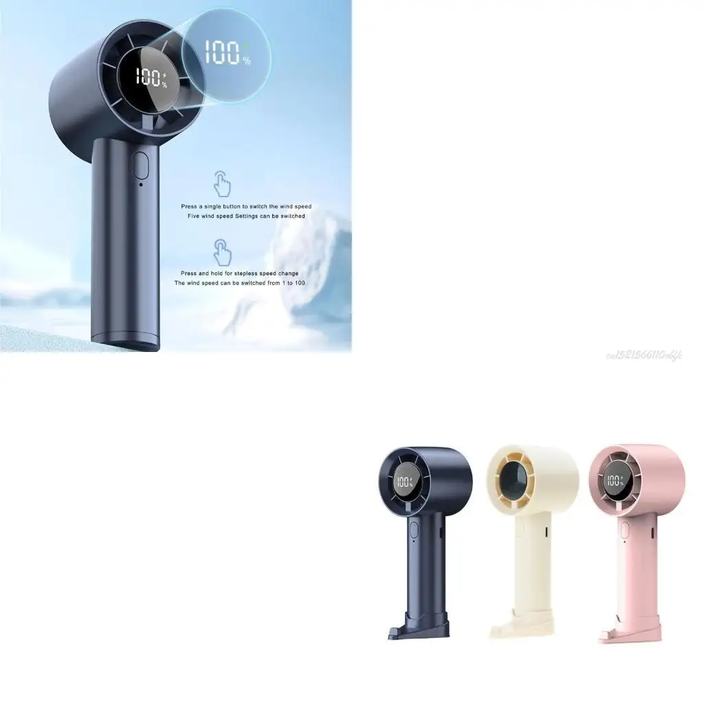 

27RB Battery Operated Fan Adjustable Speed LED Digital Display Fan Cooling Device