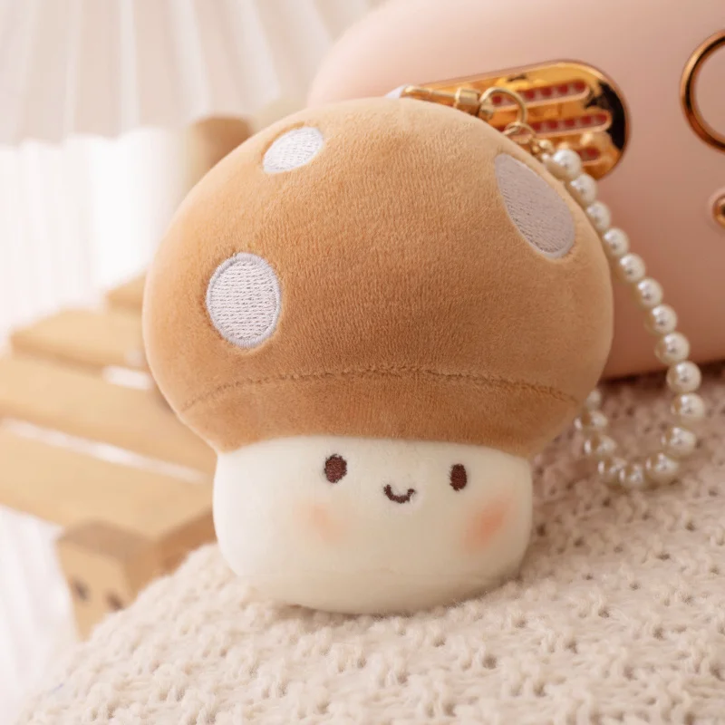 10 cm süße Pilz-Anhänger, weiche Stofftiere, Schlüsselanhänger, bunte Pilz-Rucksack-Behang, beste Geschenke für Jungen und Mädchen, Gastgeschenke – Detail 3