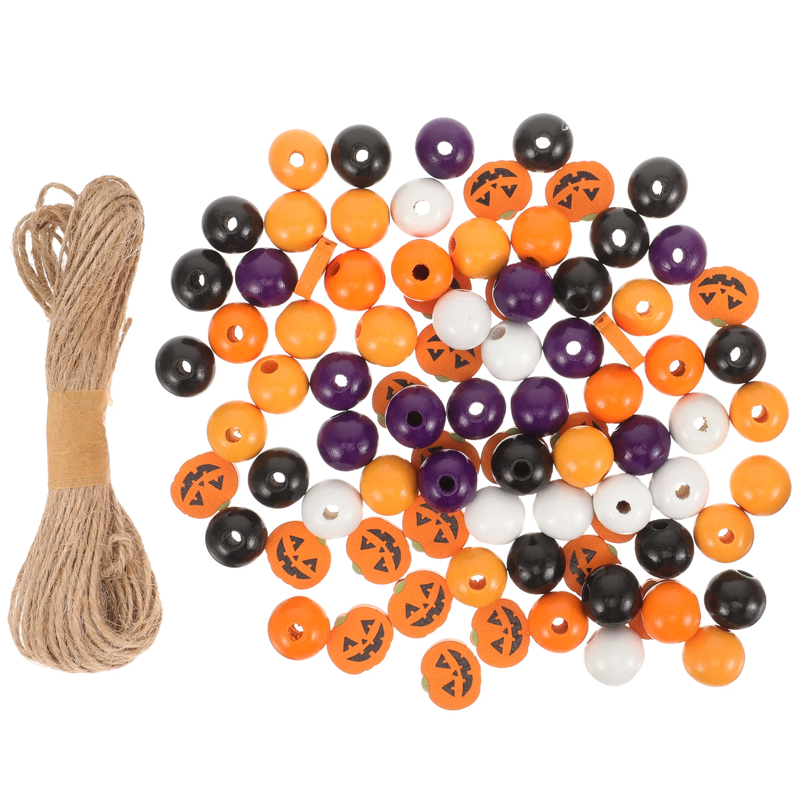 

180 Pcs Halloween Diy Halloween Pattern Craft Beads Pumpkin Face DIY Craft Decor Home Accessories Smooth Beads