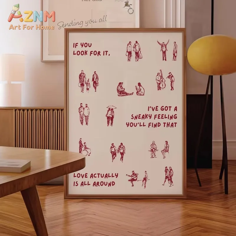 AZNMLove actually is all around Canvas Prints Dorm Room Aesthetic Wall Art Small People Art Tiny Humans Walking Printable Poster