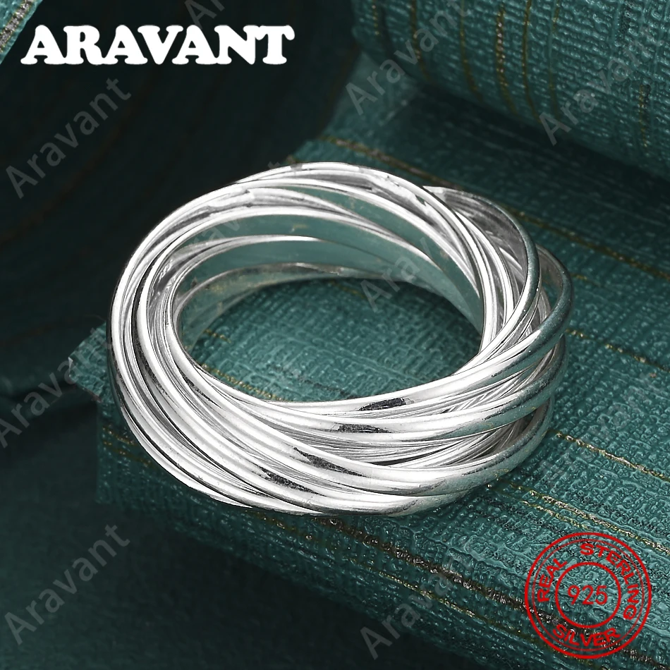 925 Sterling Silver, 10-Strand 8# Coil Ring, Unique Gift For Women, Versatile For Events And Jewelry