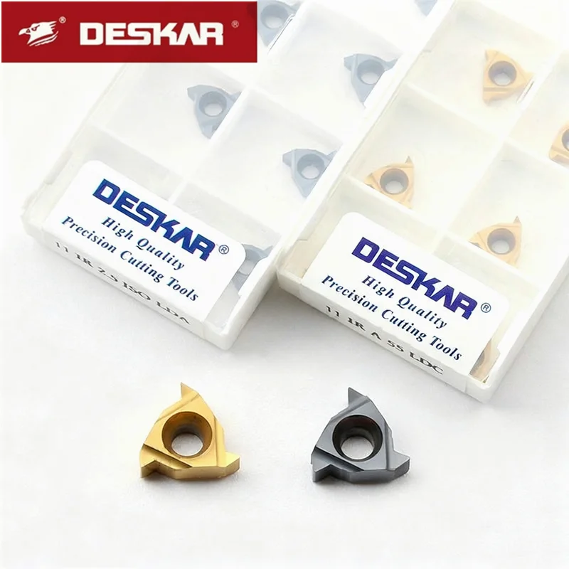 

10Pcs Deskar 11Ir 11Er A55 A60 1.0Iso 2.0Iso 1.25Iso Lda Ldc Cnc Lathe Cutter Threading Carbide Inserts Turning Tools Machine
