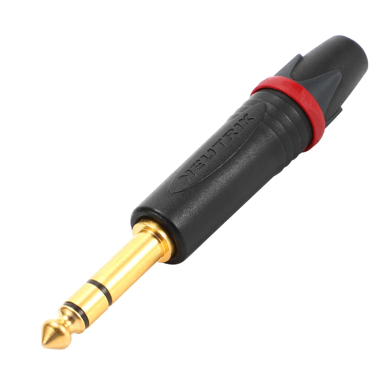 

6.35mm NP2X NP3X-B Large 2 / 3 Pole Straight Insertion AudioStereo TRS Plug Gold/Silver Plated And NP3X-B Color Ring Series