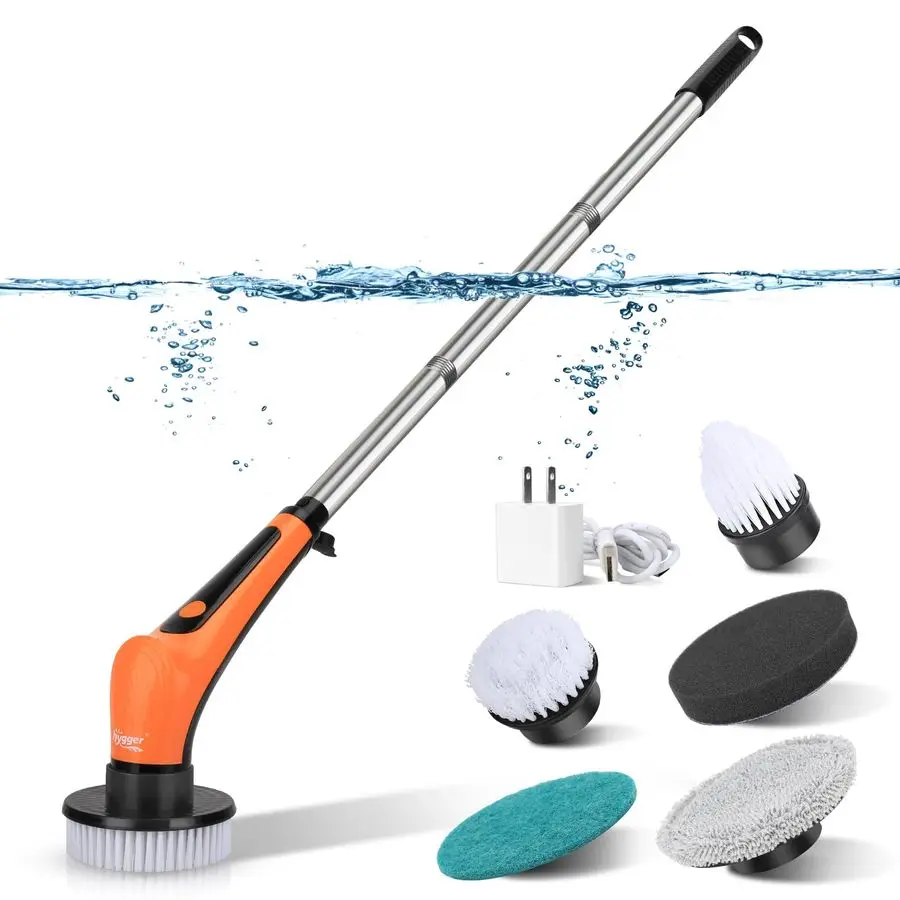

IPX8 Electric Aquarium Cleaning Brushes, Rechargeable Cleaner Tools Kit with 6 Replaceable Clean Spin Brush Heads Cordless Use 2