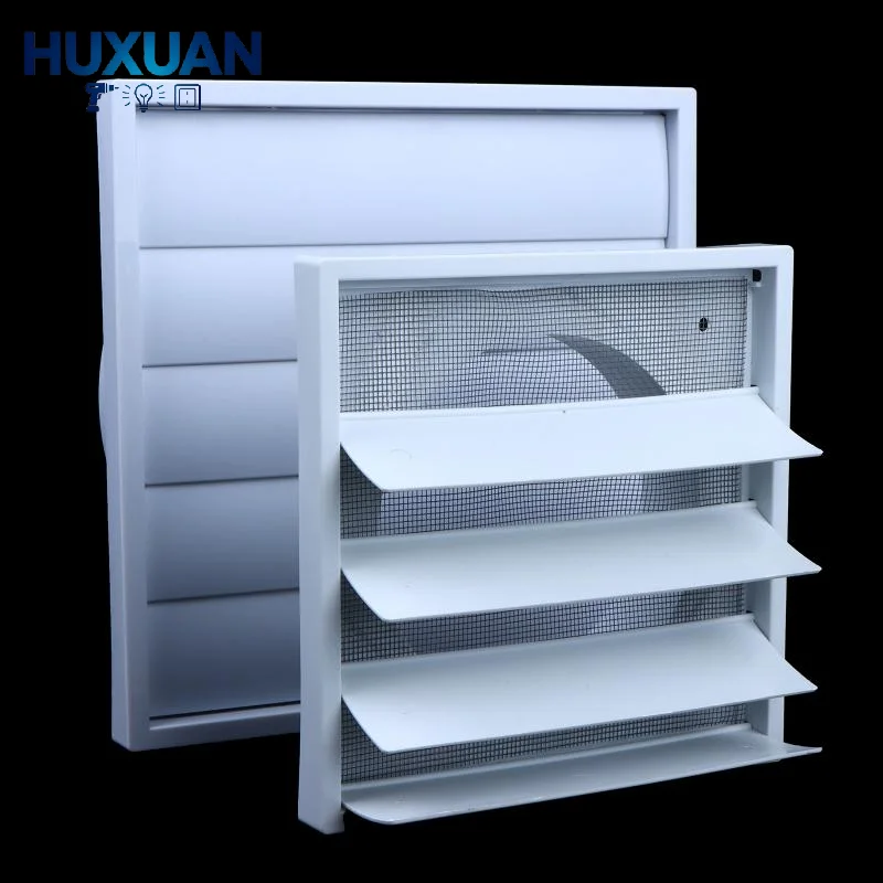 White One-Way Exhaust Vent Cover Grille Food Safe Plastic for Commercial Kitchen Restaurant Wall Ventilation
