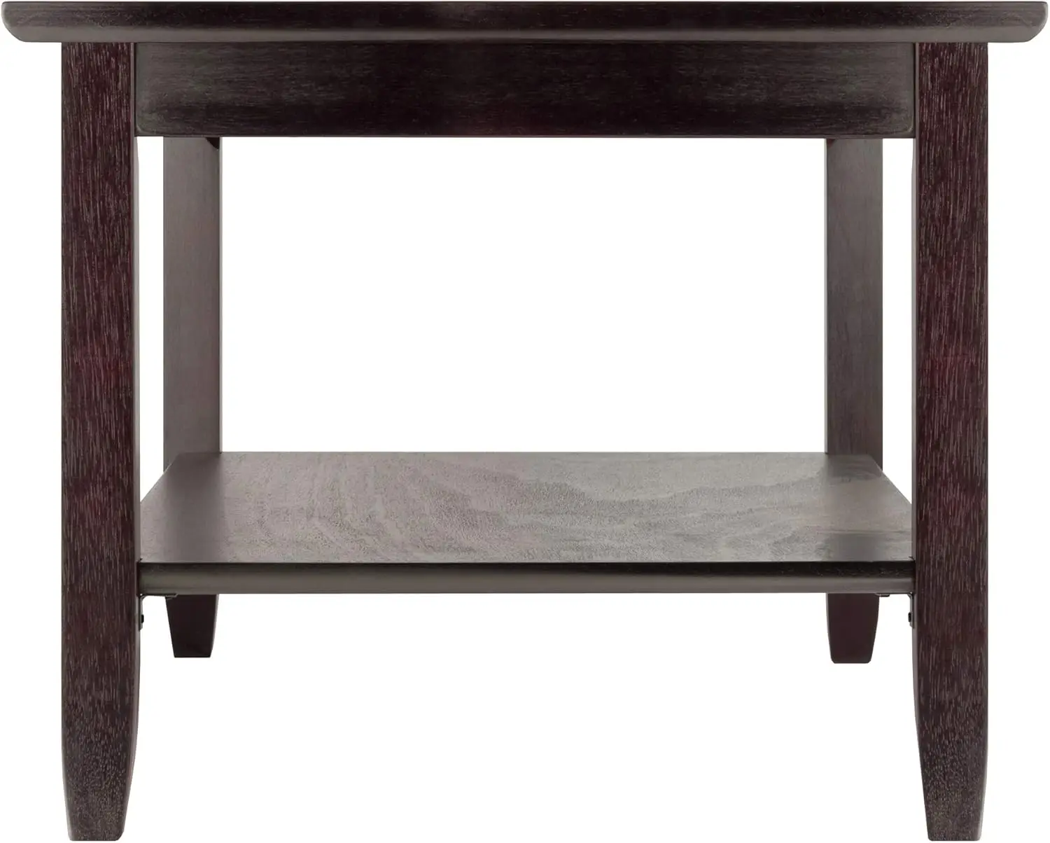 Genoa Rectangular Coffee Table With Glass Top And Shelf, Espresso