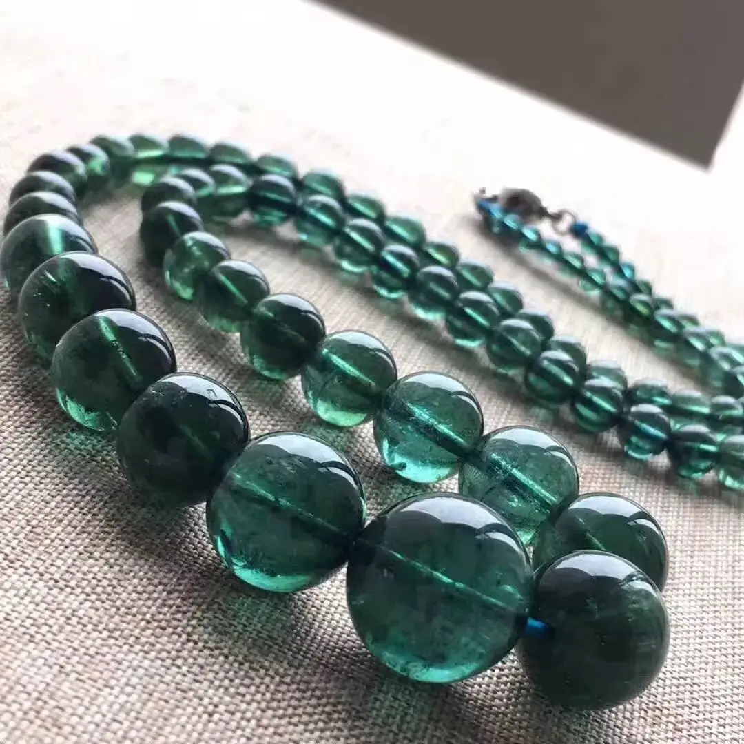 

Collectible Natural Brazil Rare Pure Raw Ore Gem Green Tourmaline Necklace