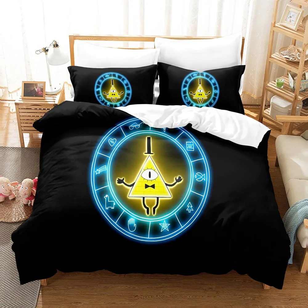 Gravity Falls 3D Printed Duvet Case Pillowcase Bill Cipher Bedding Set Twin Full Queen King Size for Bedroom Decor