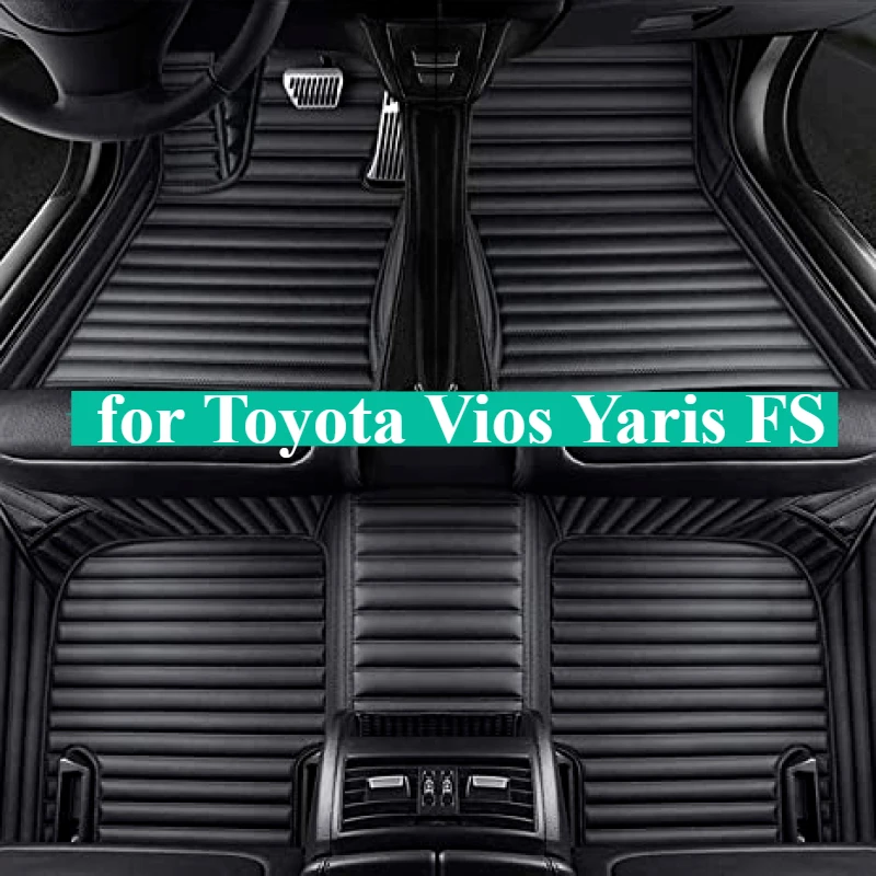 Custom Car Floor Mats for Toyota Vios Yaris FS 2004-2024 Fashion Interior Accessories Auto leather Carpet Rugs Trunk cushion