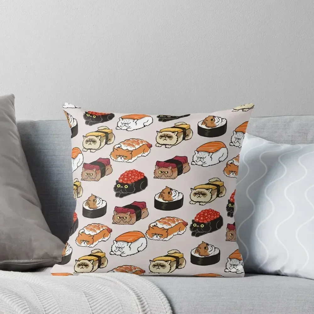 

Sushi Persian Cat Throw Pillow Room decorating items Decorative Cushion Cover Embroidered Cushion Cover Pillow Decor pillow