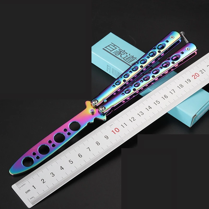 أداة تدريب على شكل فراشة قابلة للطي من الفولاذ المقاوم للصدأ للجيب، أداة غير مقطوعة للألعاب الخارجية وحركات اليد