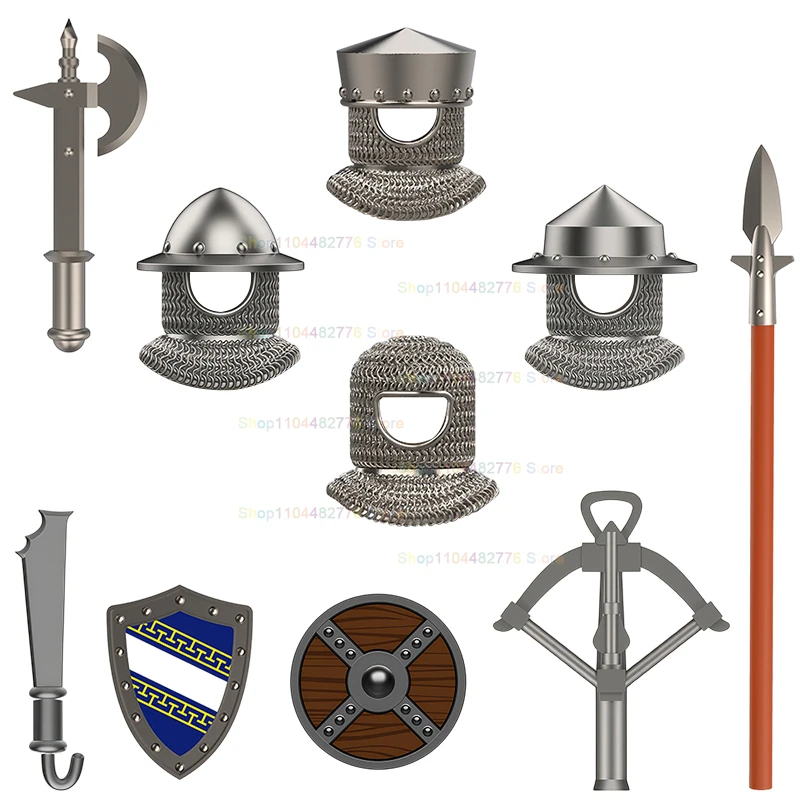 Armure lourde de la dynastie Tang, soldats, figurines d'action de l'armée ancienne, accessoires, bouclier de lance épée, blocs de construction, poupées, jouets cadeaux