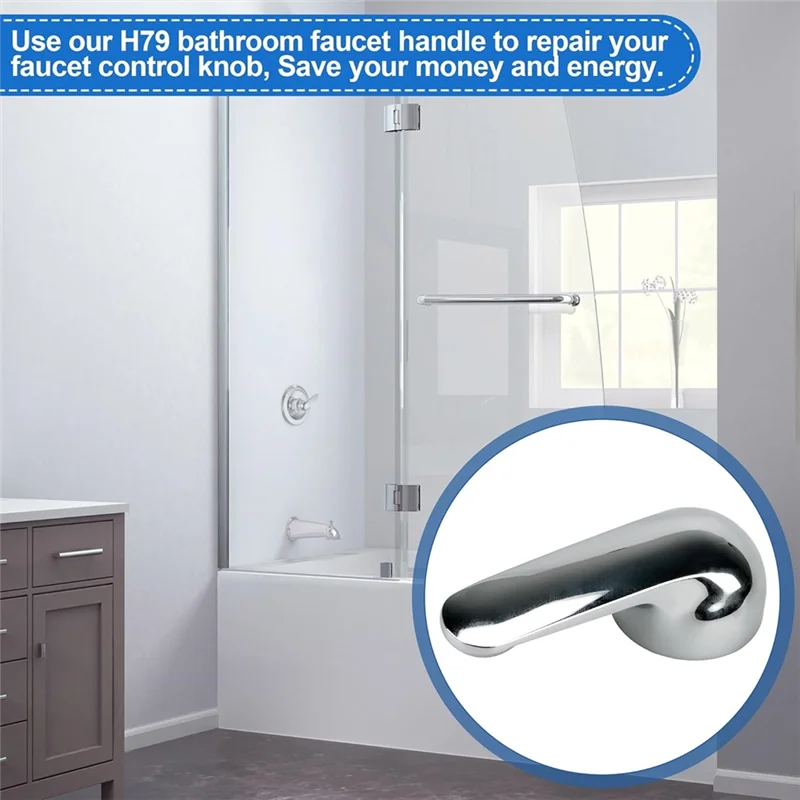 AT05-H79 Shower Handle For Delta Tub & Shower Single Metal Lever Handle, For Delta 1300/1400 Series Faucet Handle Replacement