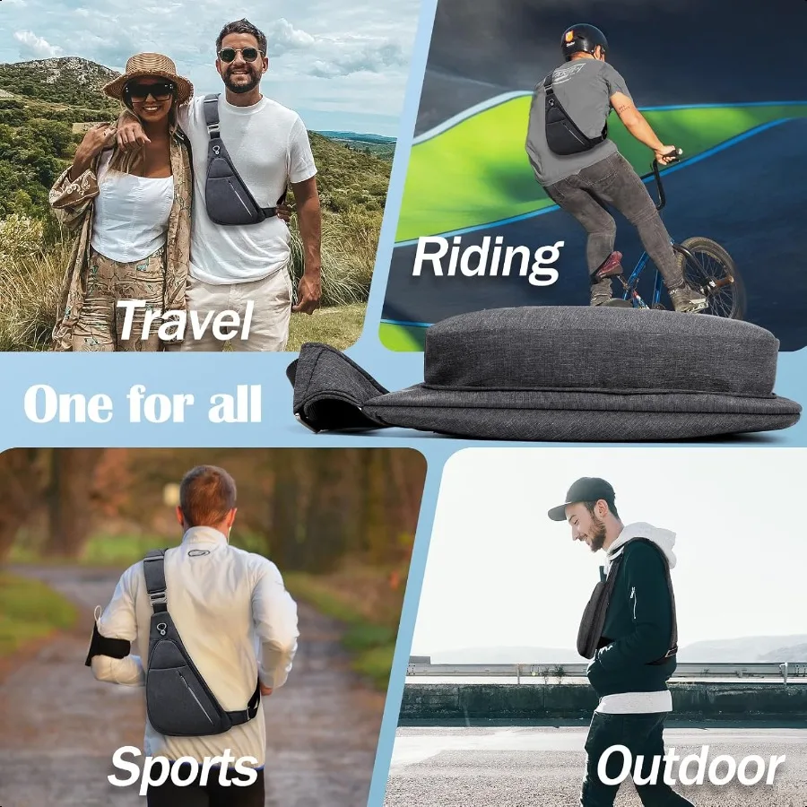 حقيبة كروس مضادة للسرقة وخفيفة الوزن كاجوال للكتف وحقيبة صدر وحزام حقيبة ظهر للسفر والدراجات الرياضية