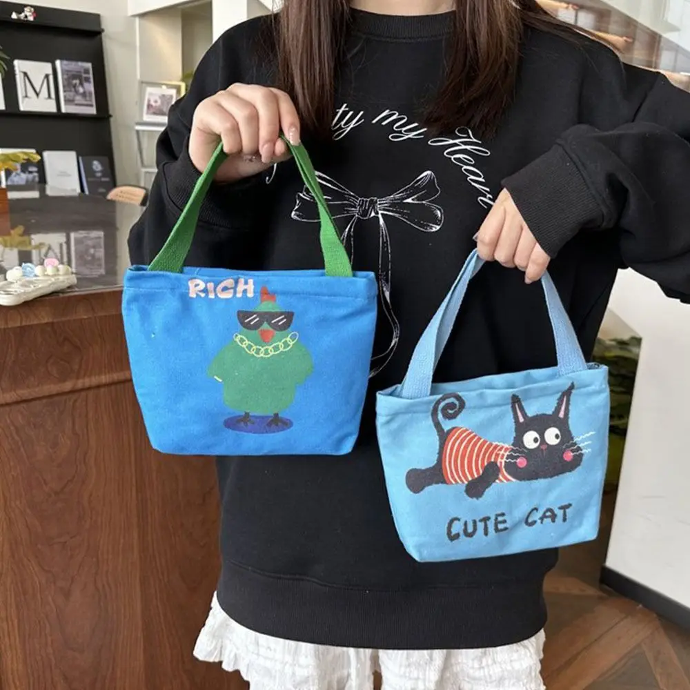 

Cute Mini Canvas Bag Korean Style Portable Women's Handbag Change Earphone Storage Bags