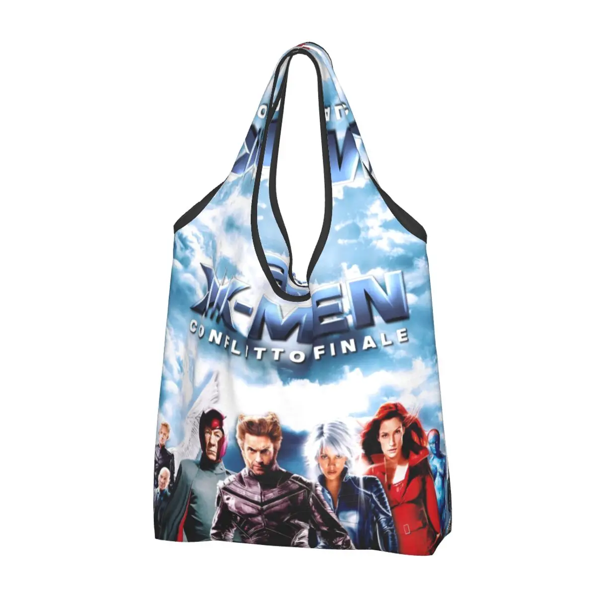 Custom Disney X-Men Marvel Film Groceries Shopping Bags Fashion Shopper Shoulder Tote Bag Big Capacity Portable Handbag