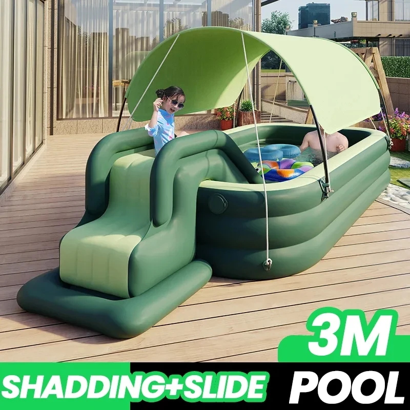 3 M Summer Swimming Pool Inflatable Large Pools for Family with Slide Inflatable Toys Water Game Outdoor Games Baby Pool Gift