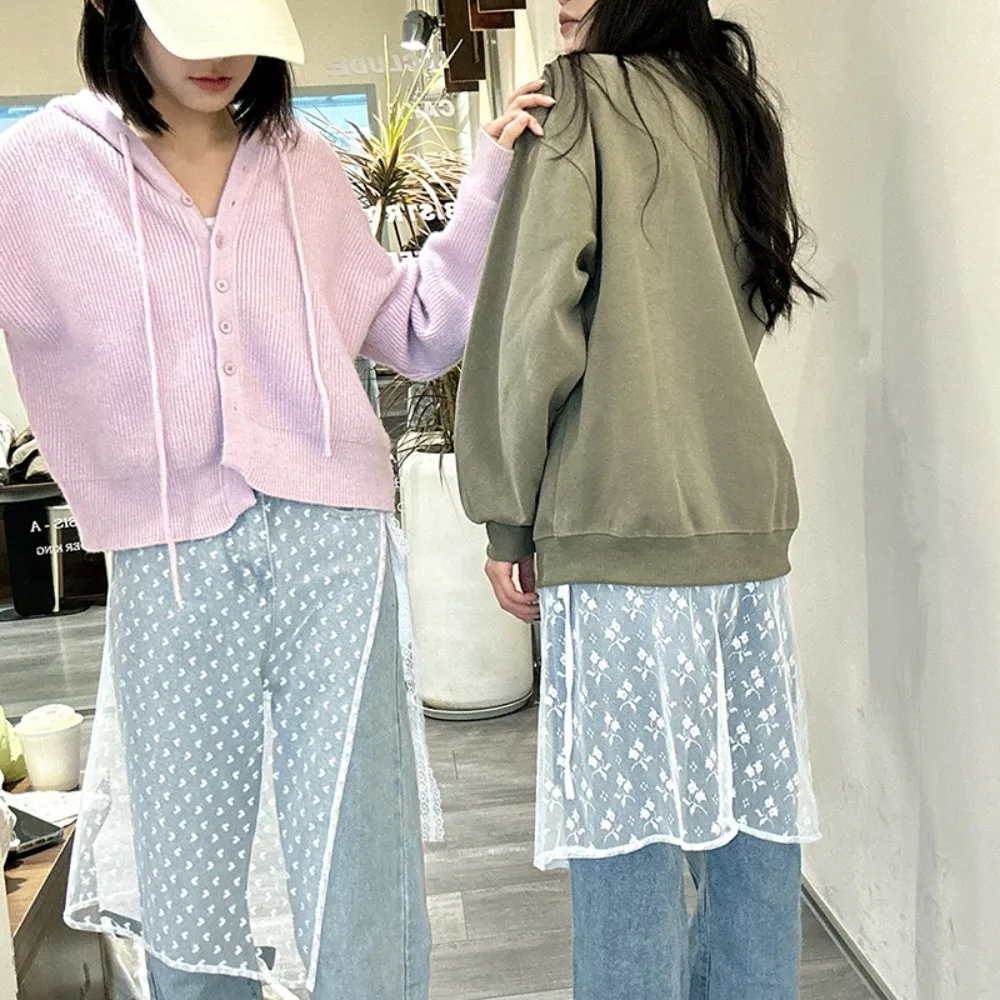 Fashion Lace Splicing Harajuku Skirt Lace-up Apron Bandage Skirt Lace Layered Lap Over Skirts Women