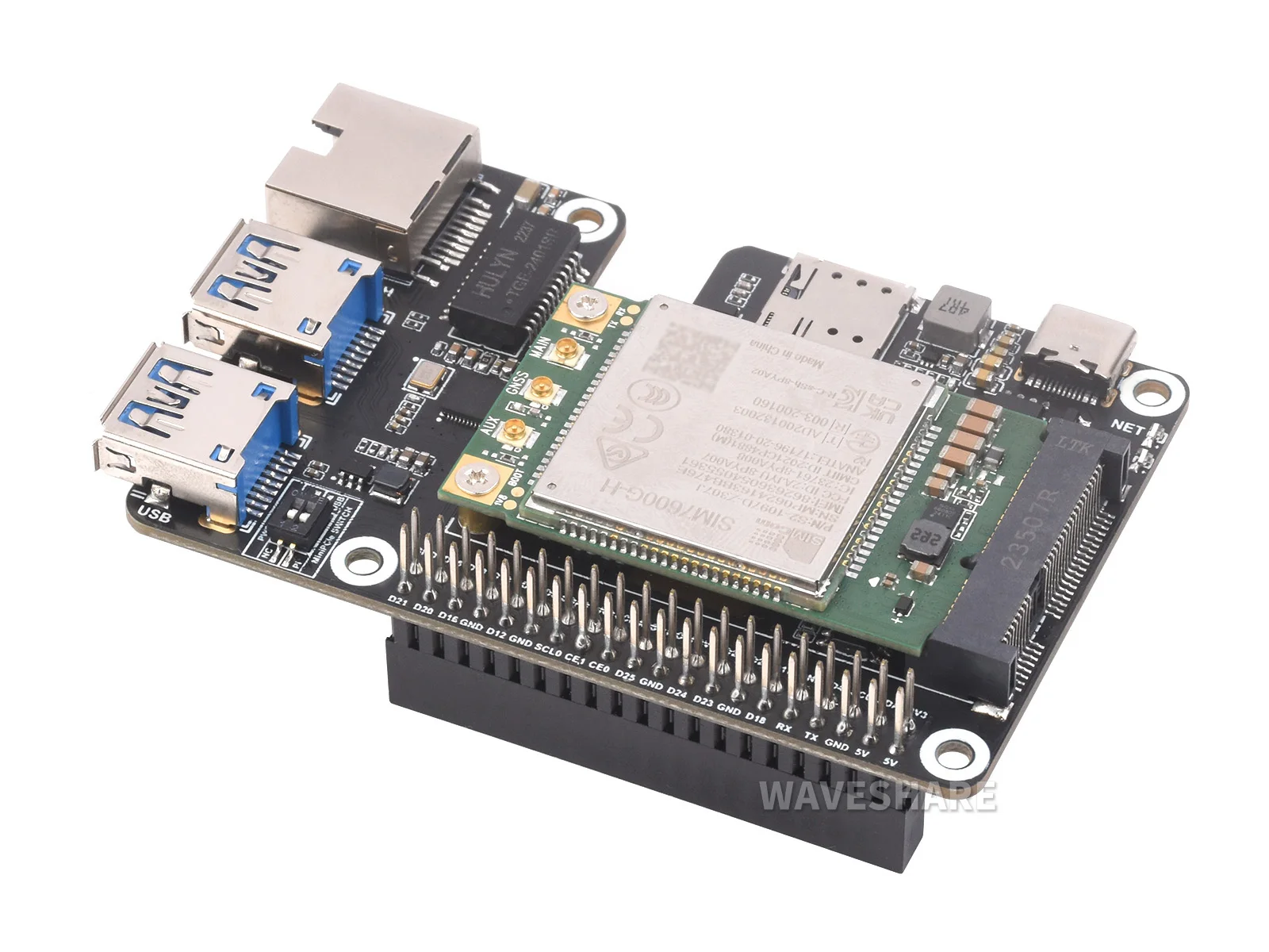 Imagem -03 - Chapéu Sim7600g-h 4g Gbe Usb3.2 com Módulo 4g para Raspberry pi Rede de Alta Velocidade Suporte de Sistema Operacional Múltiplo Chapéu Raspberry pi 5