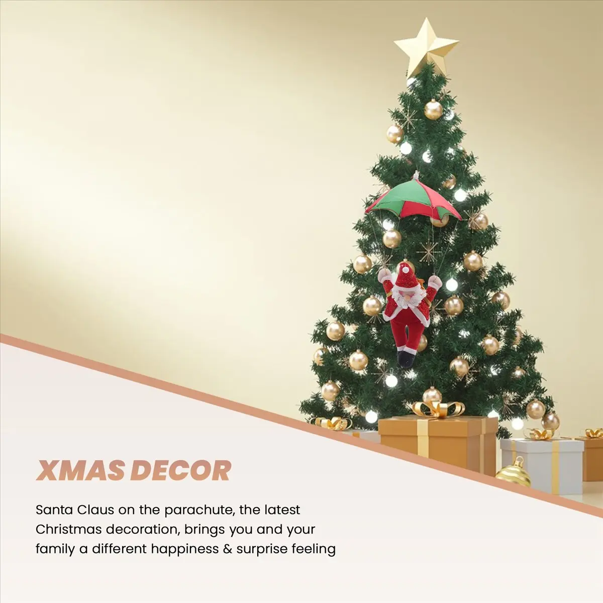 

A45I парашют Санта-Клаус рождественские украшения открытый парашют Санта-Клаус кукла кулон новогодний декор украшения