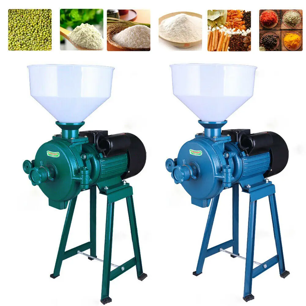 2200W Heavy Duty Grain Mill Electric Scrap Mill Dry Feed/Flour Cereals Grinder Machine Corn Grain Rice Wheat W/Funnel