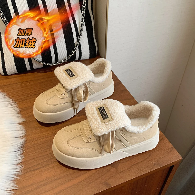

CRLAYDK Winter Women's Moccasins Shoes Soft Faux Fur Lining Ladies House Suede Slip On Loafers Indoor Outdoor Warm Slippers