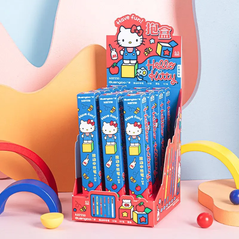 

Sanrio Hello Kitty Press Gel Pen Blind Box KT Cat Joint Writing Gel Pen Kawaii Stationery Collectible Gift For Students Girls