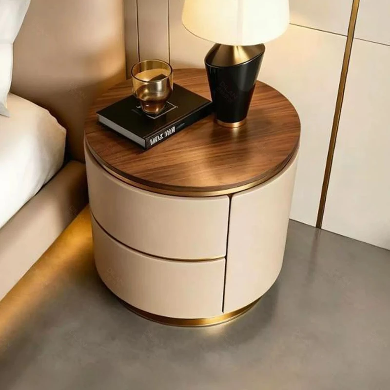 Classic Retro Nature Nightstands Narrow Brown Storage Safe Coffee Nightstands Smart Antique Mesa De Cabeceira Furniture For Home