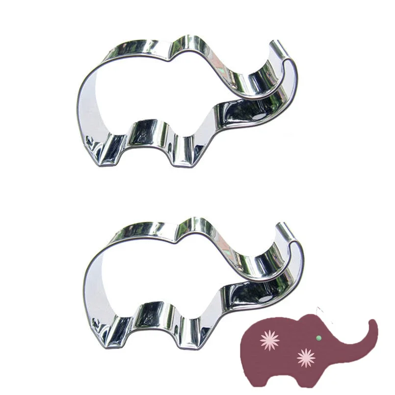 Elephant shape 2 piece biscuit cutting molds,  baking tools, cake decorating soft candy tools.