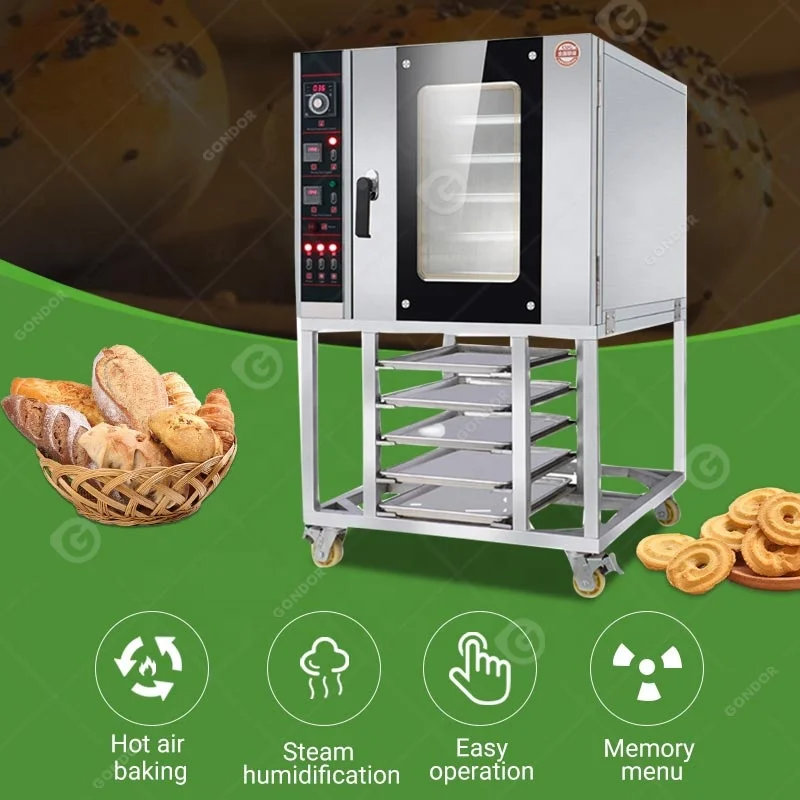 Commercial Price Set Stainless Steel Hot Air Electric Industry Bakery Equipment Bake Bread Convection Oven