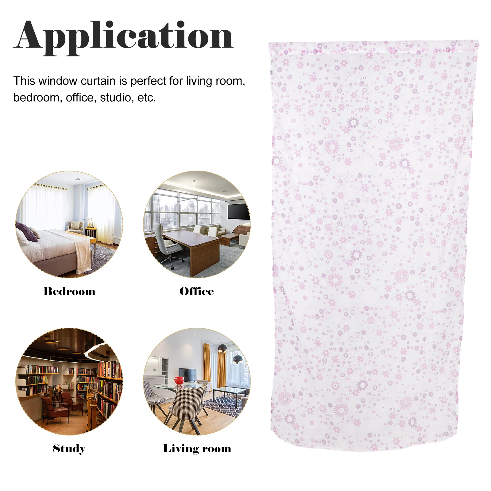 

100x200cm Voile Curtains Sheer Window Screen Purple Transparent Tulle Fabric Tear Resistance Bathroom Bedroom Decor