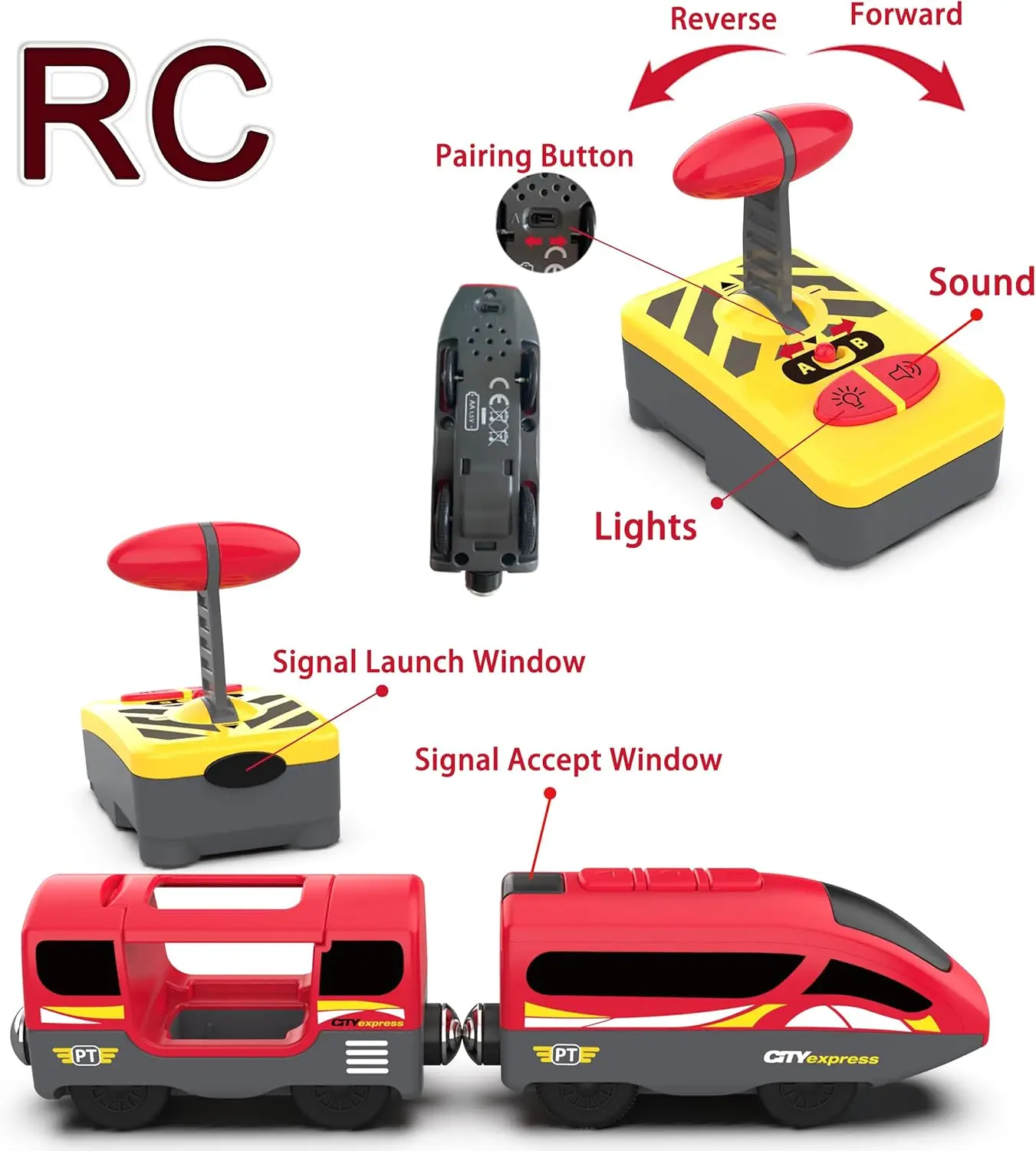 Train Track Accessories Remote Control Train, Battery Operated Locomotive Train Toy for Toddlers Train Set, Powerful Engine