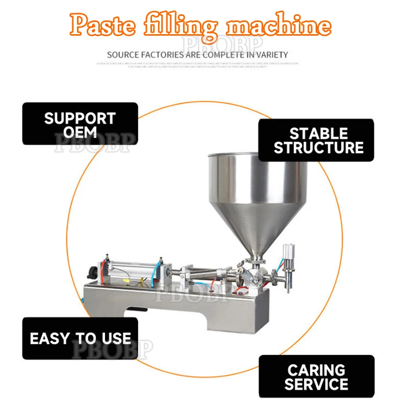 PBOBP Commercial Paste Honey Filling Machine Gear Pump Weighing Type Viscous Liquid Sesame Lubricant Paste Automatic Filler