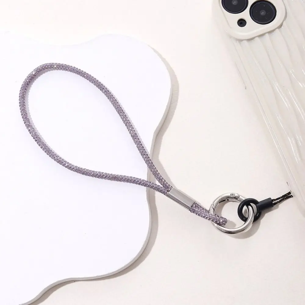 Bright Rhinestone Phone Lanyard Flashy Bling Bling Keychain Hanging Cord Diamond Crystal Anti-lost Rope Phone Accessories